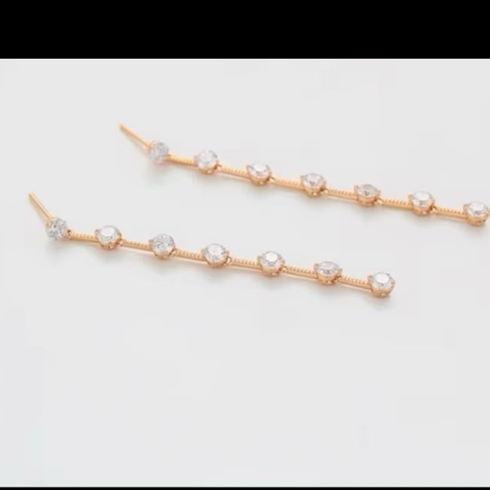 Rosegold Plated Swarovski Elements Dangle Earrings - image 2